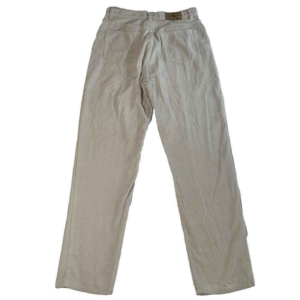 Calvin Klein Corduroy Pants Women's 10 White Straight High Rise Retro Streetwear - Picture 8 of 9